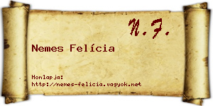 Nemes Felícia névjegykártya